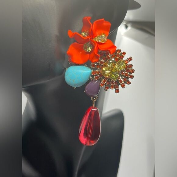 Zara Vibrant Floral Statement Earrings - Picture 13 of 17